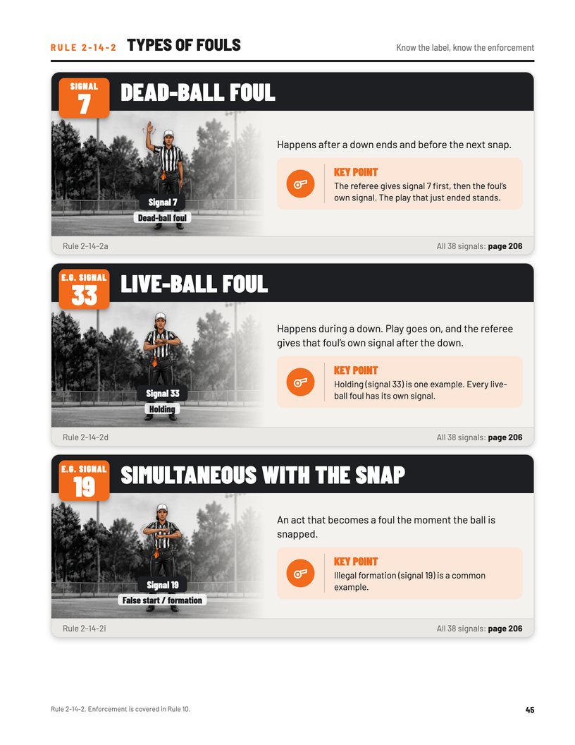 Sample page: types of fouls